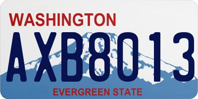 WA license plate AXB8013