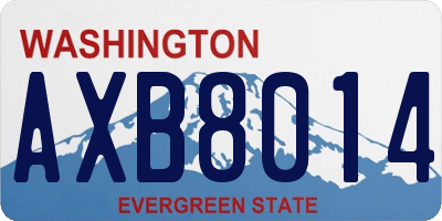 WA license plate AXB8014