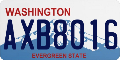 WA license plate AXB8016