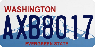 WA license plate AXB8017