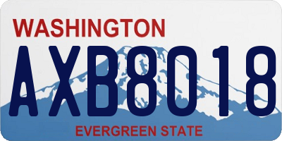 WA license plate AXB8018