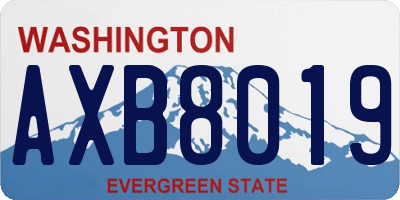 WA license plate AXB8019