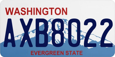 WA license plate AXB8022