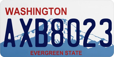 WA license plate AXB8023