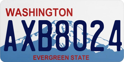 WA license plate AXB8024
