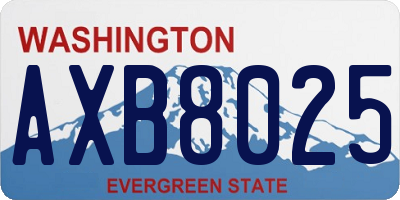 WA license plate AXB8025