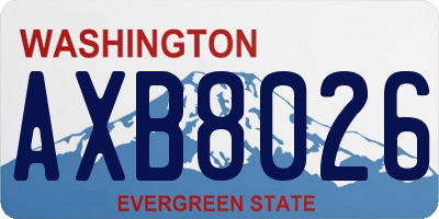 WA license plate AXB8026