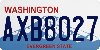 WA license plate AXB8027