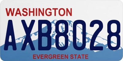 WA license plate AXB8028