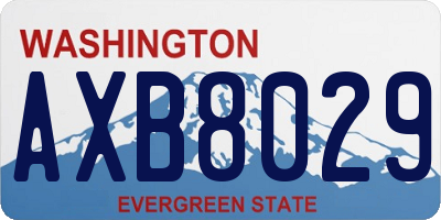 WA license plate AXB8029