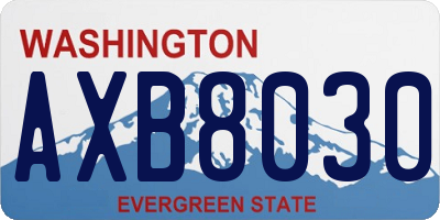 WA license plate AXB8030