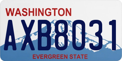 WA license plate AXB8031