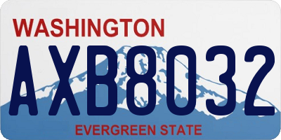 WA license plate AXB8032