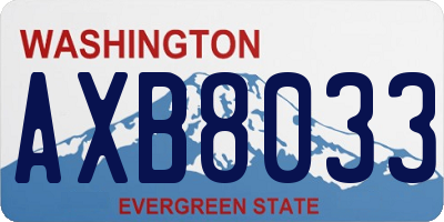 WA license plate AXB8033