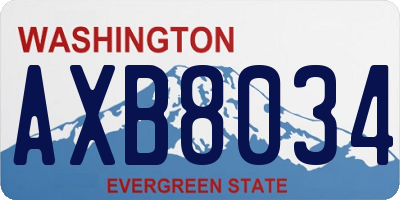 WA license plate AXB8034