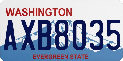 WA license plate AXB8035