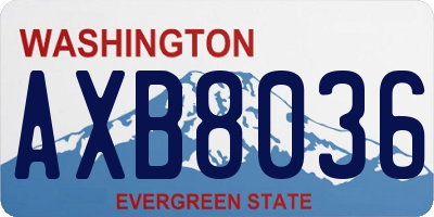 WA license plate AXB8036