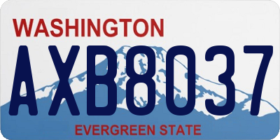 WA license plate AXB8037