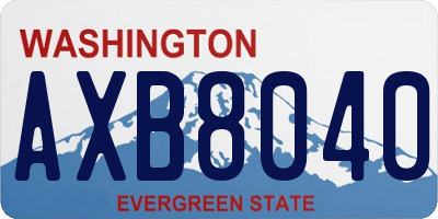 WA license plate AXB8040