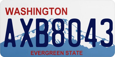 WA license plate AXB8043