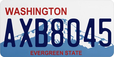 WA license plate AXB8045