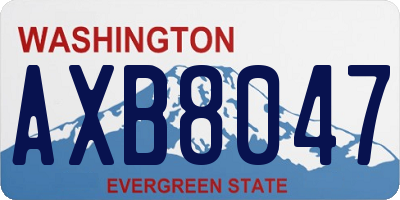 WA license plate AXB8047