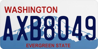 WA license plate AXB8049
