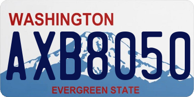 WA license plate AXB8050