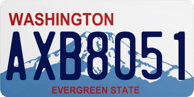 WA license plate AXB8051