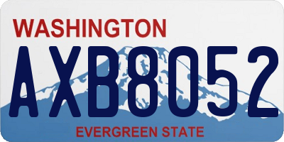 WA license plate AXB8052
