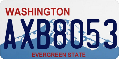 WA license plate AXB8053