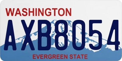 WA license plate AXB8054