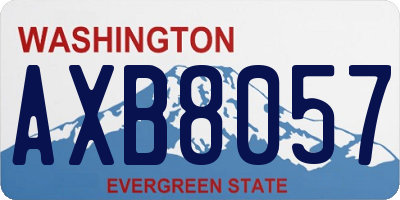 WA license plate AXB8057