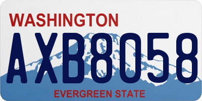 WA license plate AXB8058