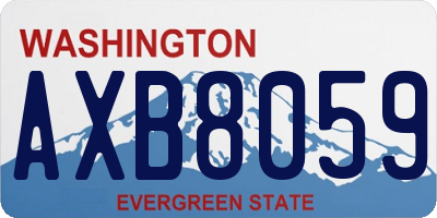 WA license plate AXB8059