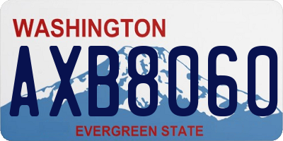 WA license plate AXB8060