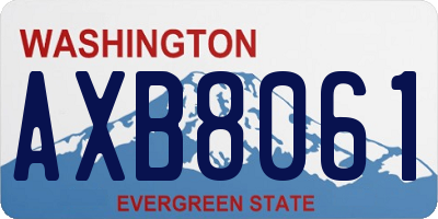 WA license plate AXB8061