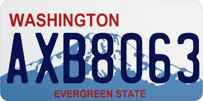 WA license plate AXB8063
