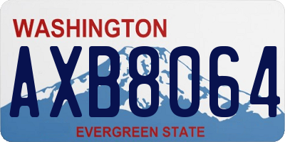 WA license plate AXB8064