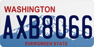WA license plate AXB8066