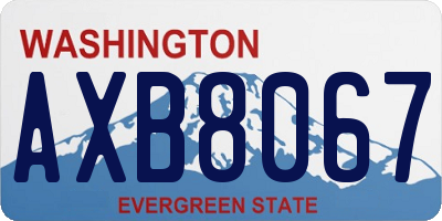WA license plate AXB8067
