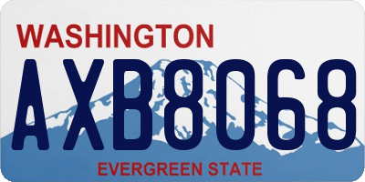 WA license plate AXB8068