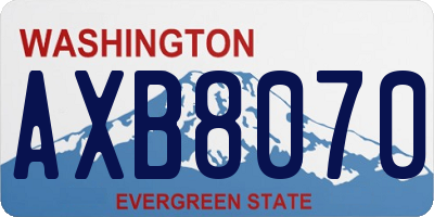 WA license plate AXB8070
