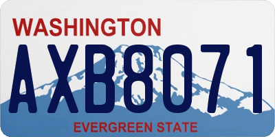 WA license plate AXB8071