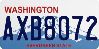 WA license plate AXB8072