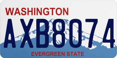 WA license plate AXB8074