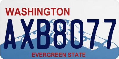 WA license plate AXB8077