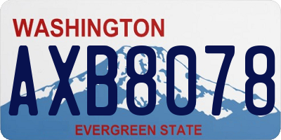 WA license plate AXB8078