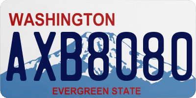 WA license plate AXB8080