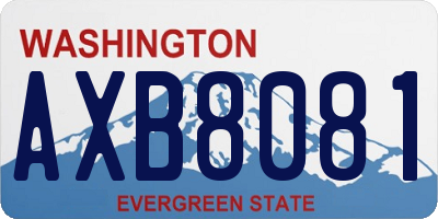 WA license plate AXB8081